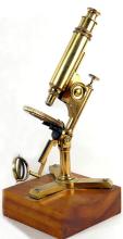 ANTIQUE BRASS MONOCULAR MICROSCOPE