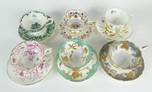 6 ENGLISH CUPS & SAUCERS