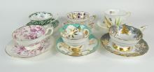 6 ENGLISH CUPS & SAUCERS