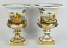 PAIR ANTIQUE URNS