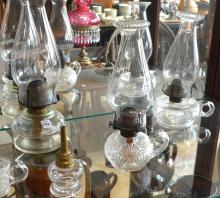 SEVEN GLASS OIL LAMPS