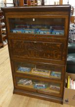 STACKING OAK BOOKCASE/WRITING DESK