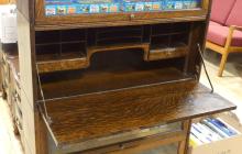 STACKING OAK BOOKCASE/WRITING DESK