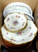 BOX LOT OF POTTERY AND PORCELAIN SERVERS