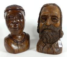 TWO WOOD CARVINGS