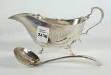 STERLING GRAVY BOAT & LADLE