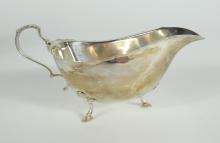 STERLING GRAVY BOAT & LADLE