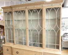 BLEACHED PINE SECRETARY CHINA CABINET