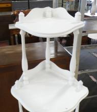 PAINTED WOODEN CORNER WHAT-NOT SHELF