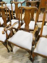 SET OF EIGHT OAK DINING CHAIRS