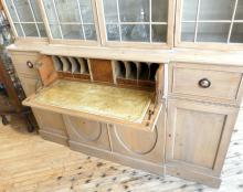 BLEACHED PINE SECRETARY CHINA CABINET