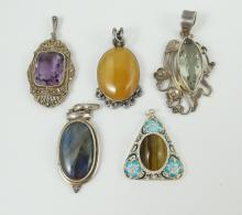5 STERLING PENDANTS