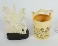 2 MINIATURE IVORY CARVINGS