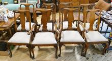 SET OF EIGHT OAK DINING CHAIRS