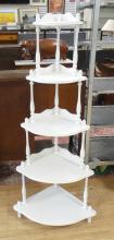 PAINTED WOODEN CORNER WHAT-NOT SHELF