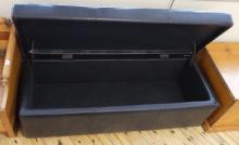 BLACK FAUX-LEATHER BLANKET BOX