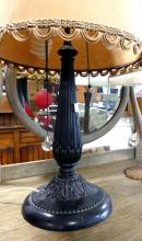 TWO ANTIQUE METAL TABLE LAMPS