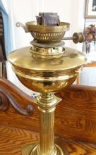 PAIR OF BRASS OIL LAMPS