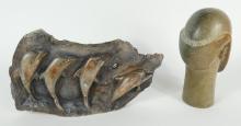 2 SIGNED STONE CARVINGS