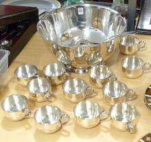 SILVER PLATE PUNCH SET