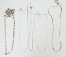 5 STERLING NECK CHAINS