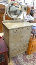 OAK DRESSER WITH SWING MIRROR