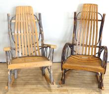 TWO RUSTIC ROCKING CHAIRS