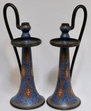 PAIR OF GOUDA CANDLESTICKS