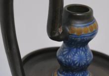 PAIR OF GOUDA CANDLESTICKS