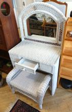 WICKER DRESSING TABLE WITH BENCH