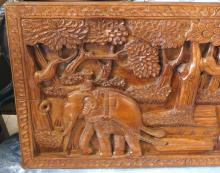 CARVED TEAK WALL PLAQUE