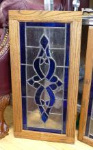 SET OF THREE STAINED GLASS WINDOWS