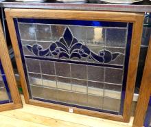 SET OF THREE STAINED GLASS WINDOWS