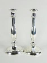 PAIR SILVER CANDLESTICKS