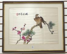 TWO FRAMED CHINESE SILK EMBROIDERIES