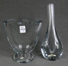 2 SWEDISH CRYSTAL VASES