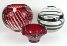 3 MCM ART GLASS BOWLS