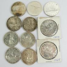 11 CANADIAN SILVER DOLLARS