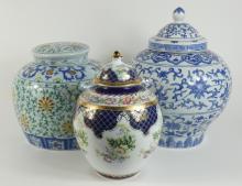 3 COVERED JARS