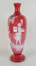 ANTIQUE CRANBERRY GLASS VASE