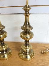 PAIR OF BRASS TABLE LAMPS