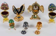 ENAMELED JEWEL BOXES AND FIGURINES