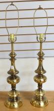 PAIR OF BRASS TABLE LAMPS