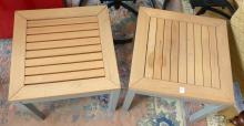 PAIR OF PATIO END TABLES