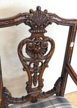 CARVED MAHOGANY ARMCHAIR