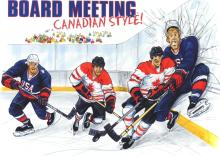 CANADA VS. U.S. HOCKEY ILLUSTRATION