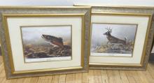 FIVE FRAMED "WILDLIFE" PRINTS