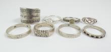 8 STERLING RINGS