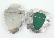 2 LARGE SILVER BROOCHES
