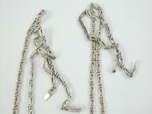 PAIR HEAVY SILVER NECK CHAINS